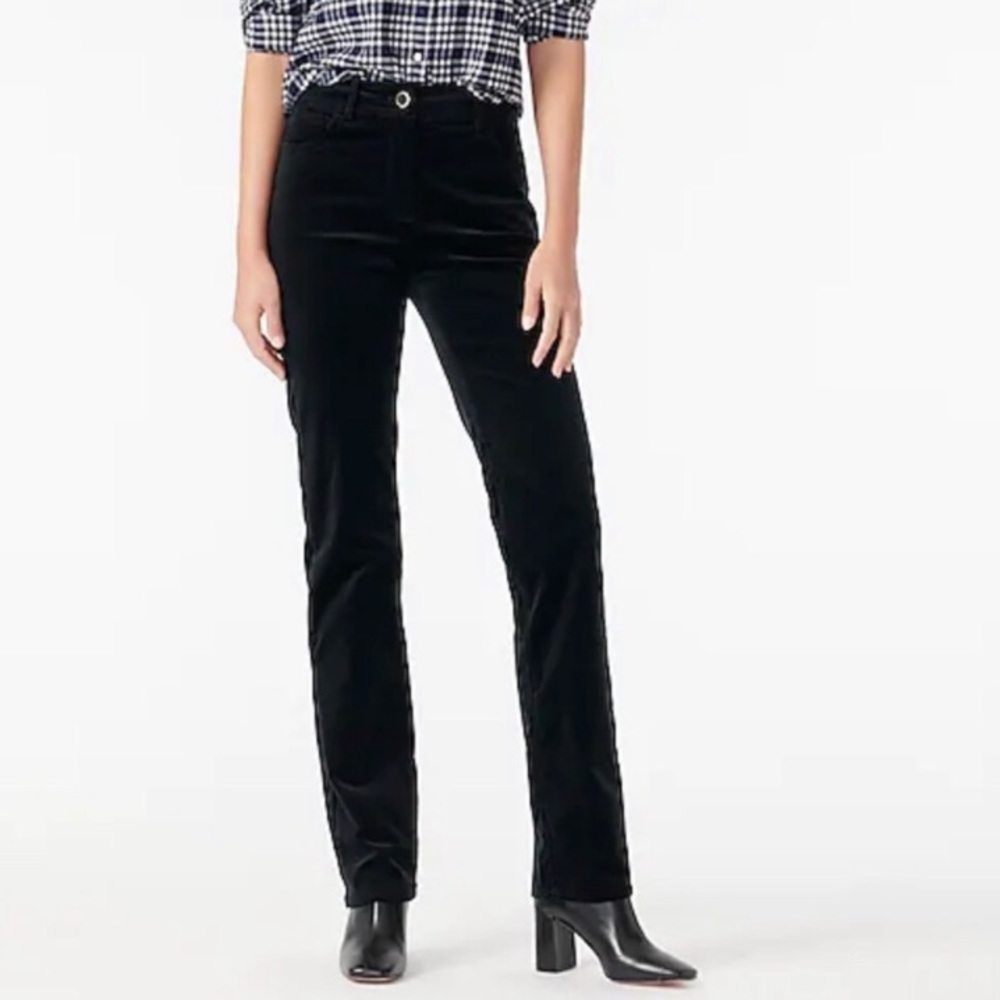 NWT J Crew Straight Leg Velvet Stretch Pants Size 14